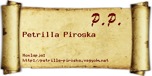 Petrilla Piroska névjegykártya